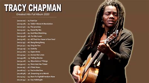 Tracy Chapman. Tracy Chapman (born March 30, 1964) is an American singer-songwriter, widely known for her hit singles "Fast Car" (1988) and "Give Me One Reason" (1995). She was signed to Elektra Records by Bob Krasnow in 1987. [1] The following year she released her debut album, Tracy Chapman, which became a commercial success, boosted by her ... 